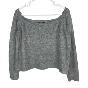 JLUXLABEL Gray Ribbed Boxy Crop Sweater       Size: M